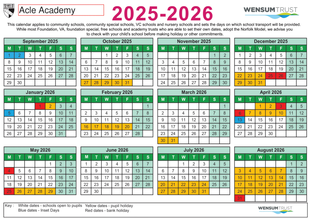 Acle Academy term dates