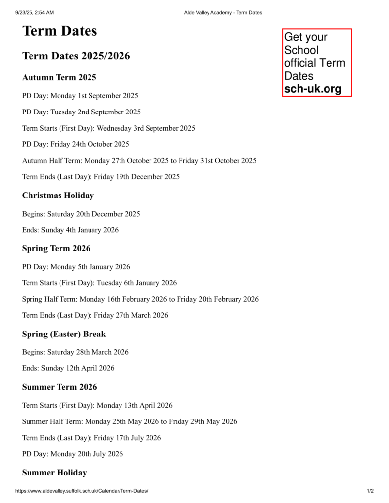 suffolk county council schools term dates