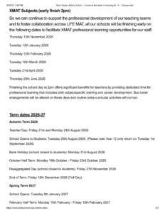 Ashby School term dates 25-26