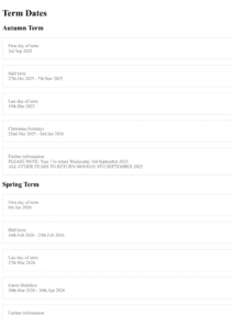 Term Dates - Bedford Free School