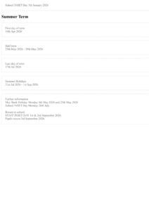 Term Dates - Bedford Free School