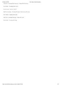 Term Dates _ Bedford Academy