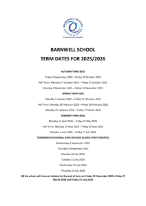 Barnwell School term dates
