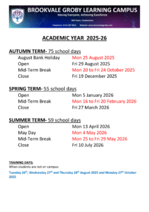 Brookvale Groby Learning Campus term dates