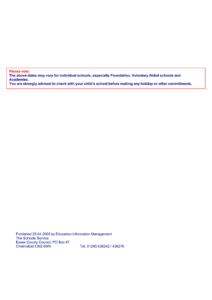 Cornelius Vermuyden School Term Dates