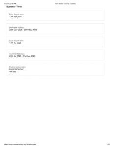 Cromer Academy term dates