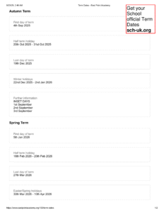 East Point Academy term dates 1