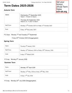 Farlingaye High School term dates