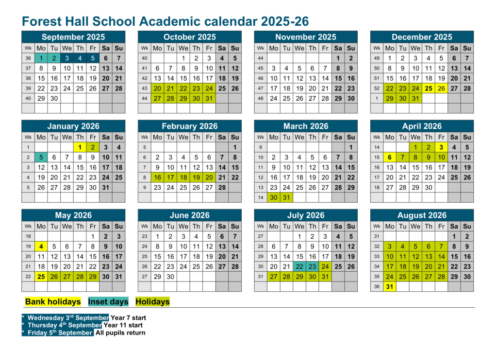 Term Dates - Forest Hall School
