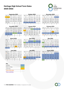 Heritage High School term dates 25-26