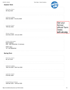 Hewett Academy term dates 1