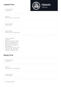 Term Dates - Hylands School