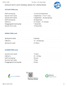 Term Dates – Linton Village College 25-26