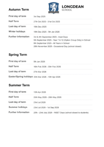 Term Dates - Longdean School