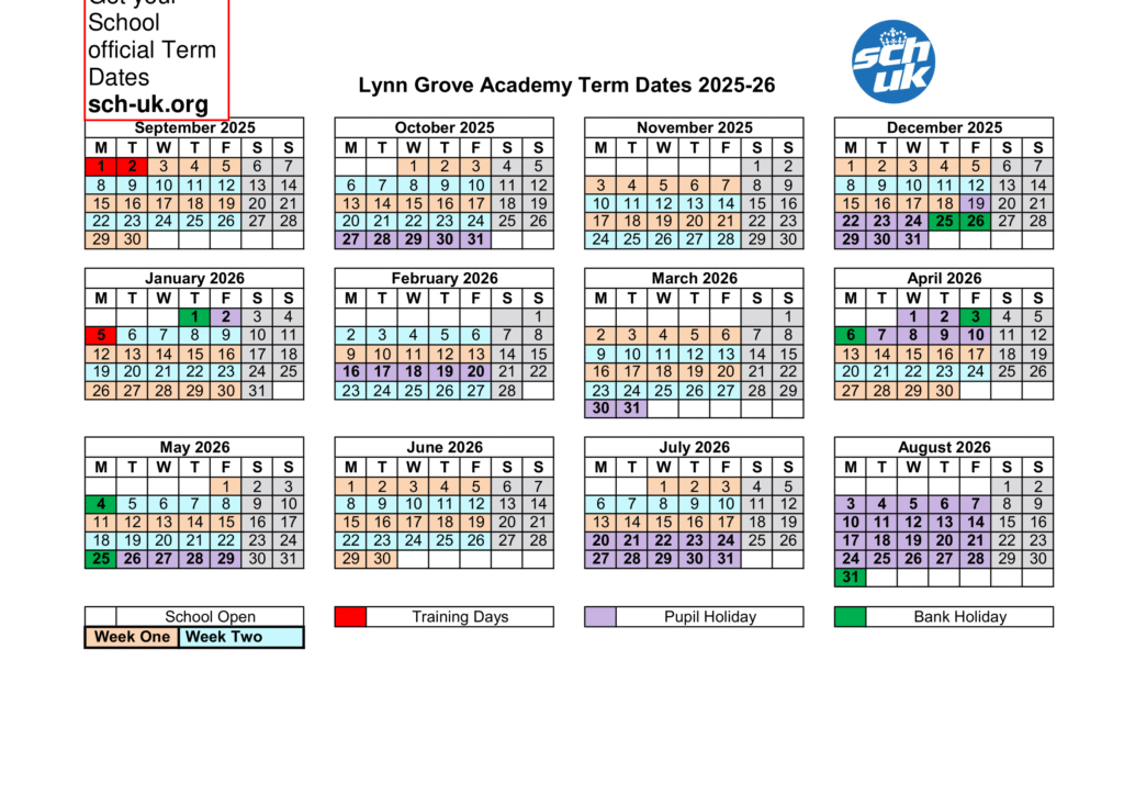 Term dates – Lynn Grove Academy