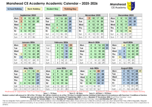 Manshead CE Academy term dates 25-26