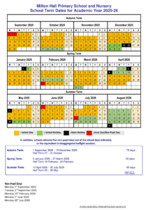 Milton Hall Primary School term dates