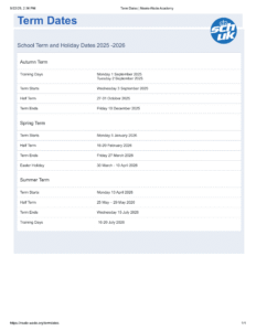 Neale-Wade Academy term dates