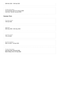Nicholas Breakspear Catholic School term dates 2