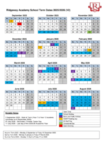Ridgeway Academy - Term Dates 25-26