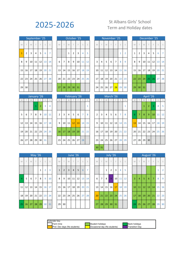 St Albans Girls' School - Term Dates