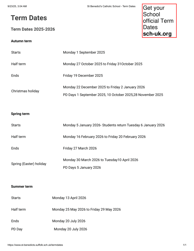 St Benedict's Catholic School