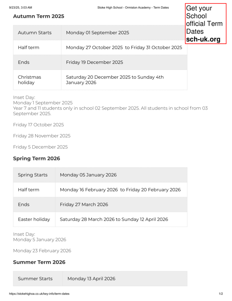 Stoke High School - Ormiston Academy