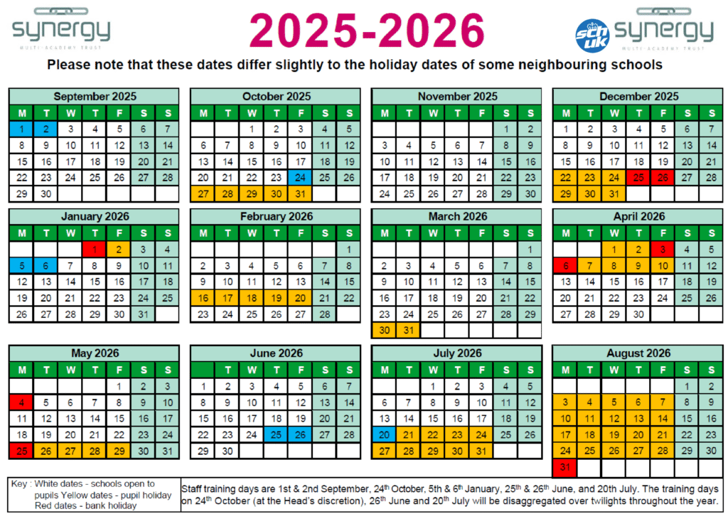 Synergy Multi-Academy Trust - term dates