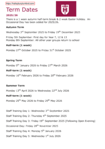 Term Dates - Haileybury Turnford