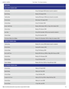The Cedars Academy term dates 1