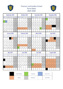 Thomas Lord Audley School term dates 25-26