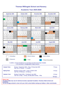 Thomas Willingale Primary School and Nursery - Term Dates