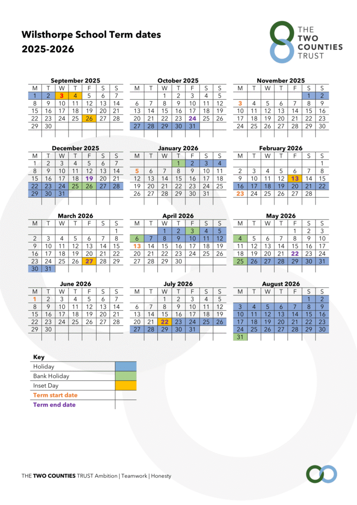 - Wilsthorpe School term dates