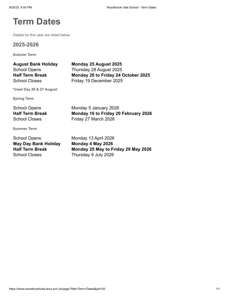 Woodbrook Vale Schoo