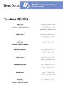 Harris Primary Academy Chafford term dates