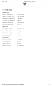 Mark Rutherford School - Term Dates 25-26