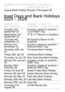 Term dates - Parkwood Academy