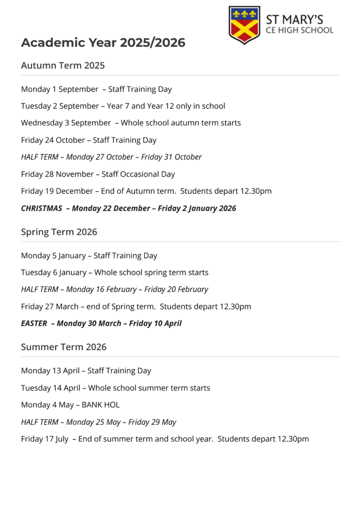 st marys ce high school term dates-1