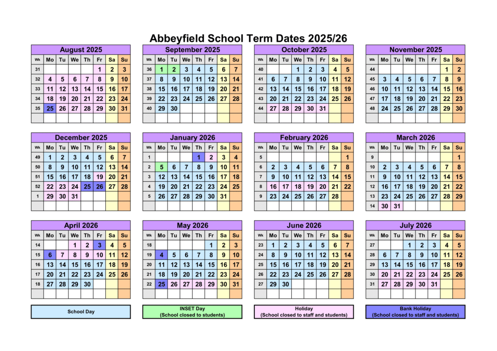 Abbeyfield School - Term Dates