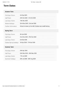Term Dates - Academy 360