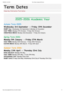 Term Dates _ Applecroft School
