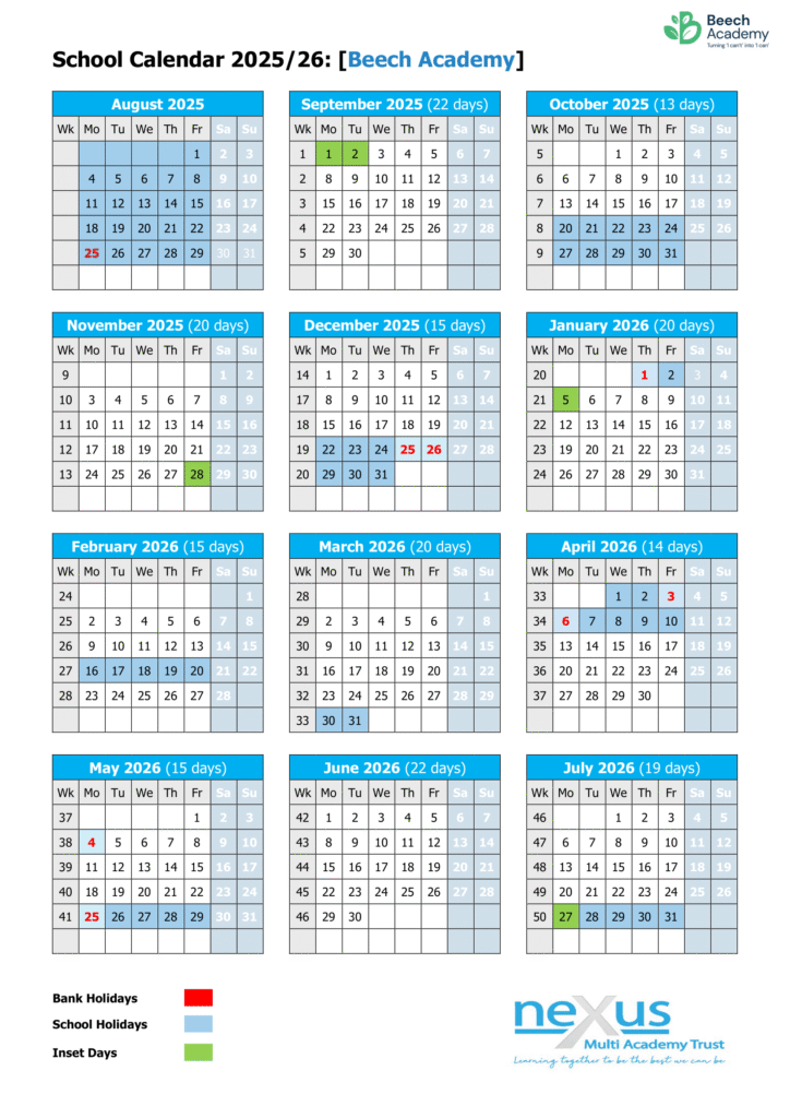 Beech Academy term dates