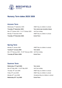 Beechfield School - Term dates