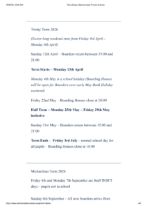 Berkhamsted School term dates 4