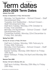 E-ACT DSLV term dates
