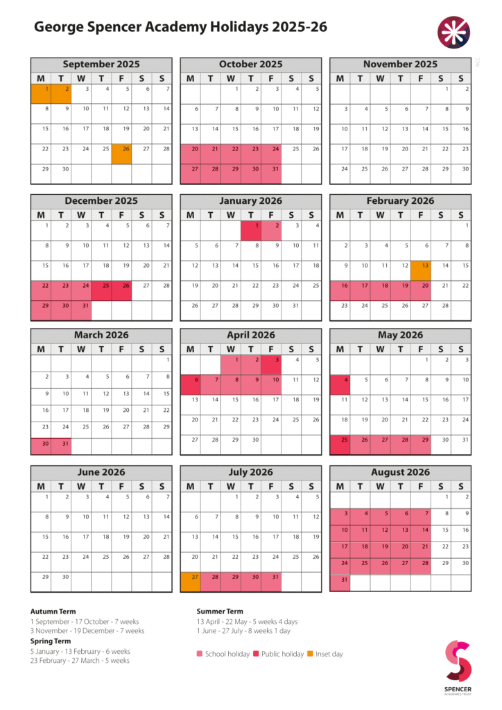 George Spencer Academy term dates