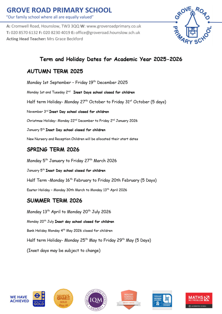 grove road primary school