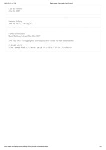 Harrogate High School term dates