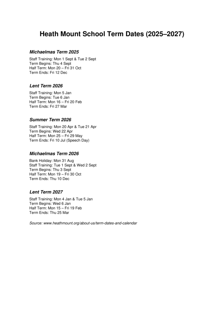 Heath Mount, Hertfordshire Independent Prep School