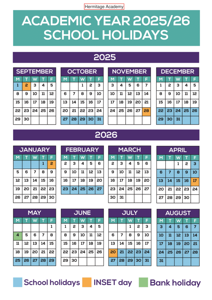 Hermitage Academy, term dates